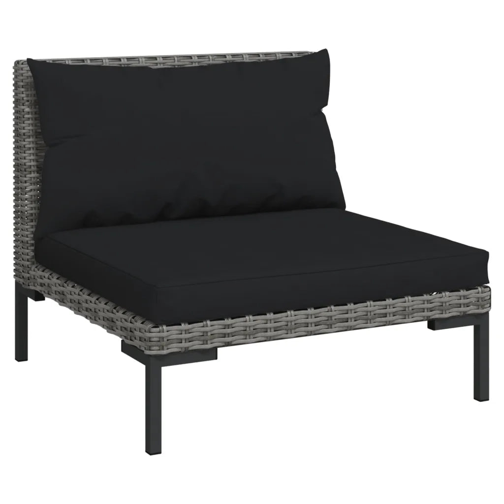 Divani da Giardino 8 pz con Cuscini in Polyrattan Grigio Scuro 3099847