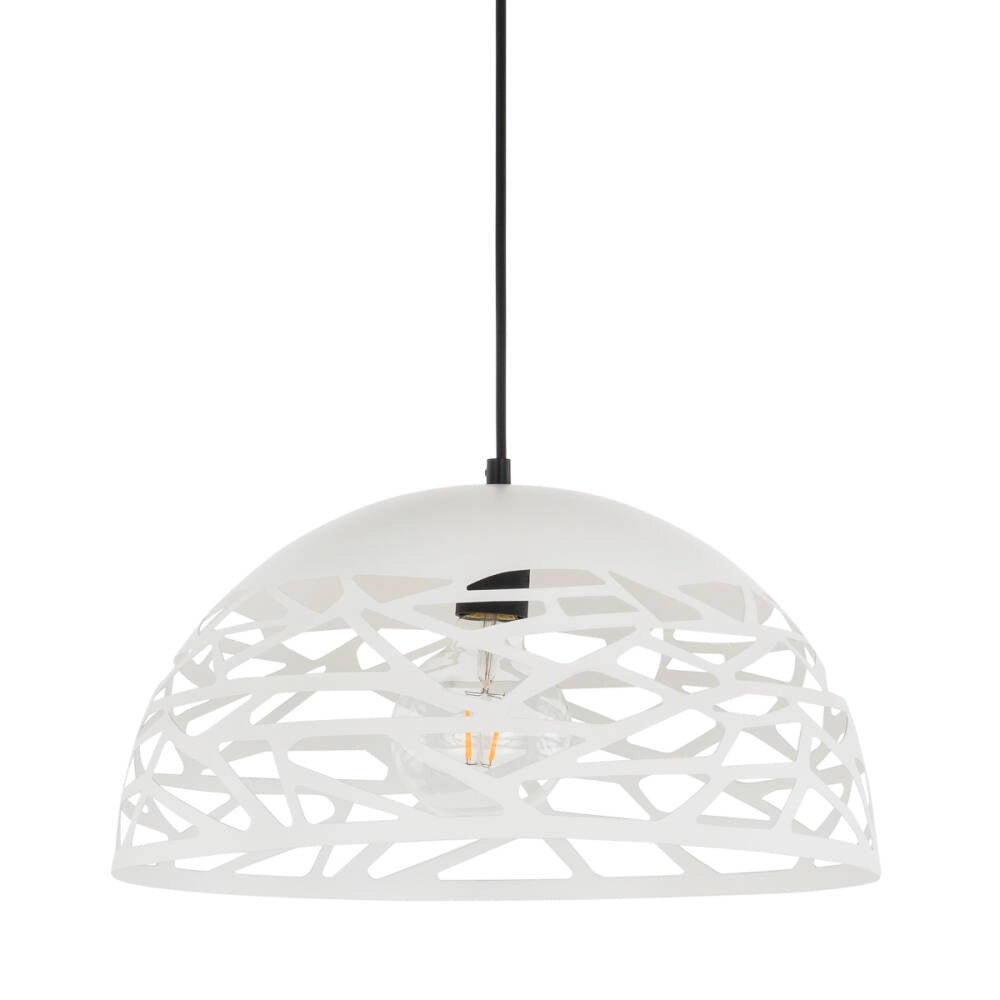 Lampada a sospensione traforata bianco/nera E27 Italux Armand