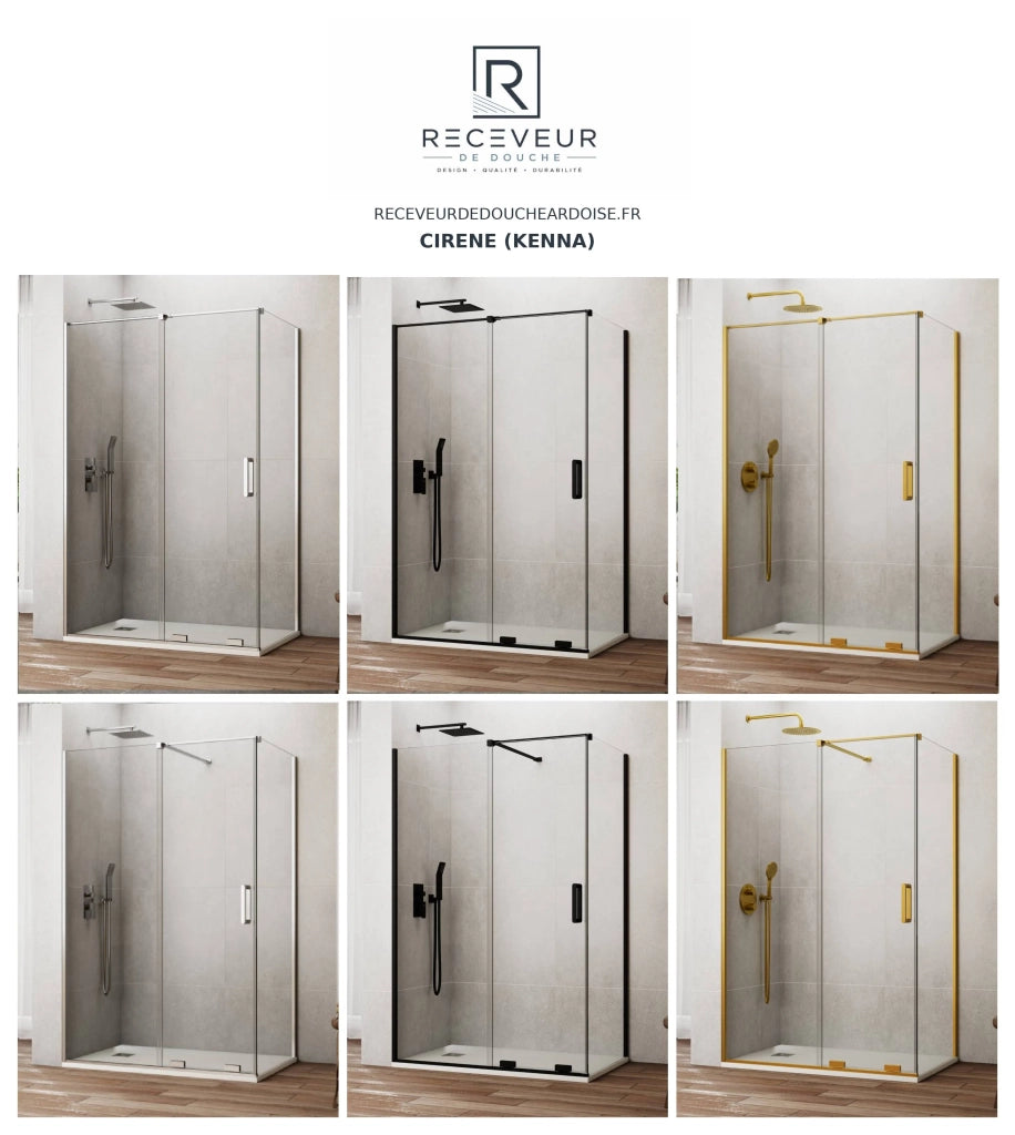 Porta doccia scorrevole 2+2 CIRENE (KENNA) 200 cm Profilo Oro