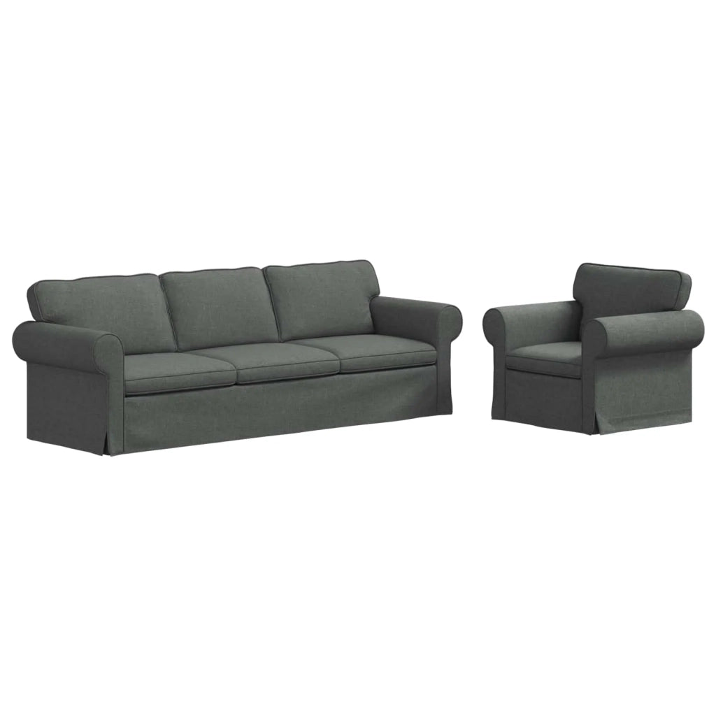 Set di divani 2 pcs Grigio scuro 245 x 82 x 80 cm Tessuto 3407619
