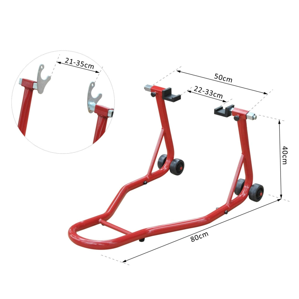 Cavalletto Moto Posteriore ¨C Zephmum ¨C Rosso, 150 kg, Forcelle Regolabili