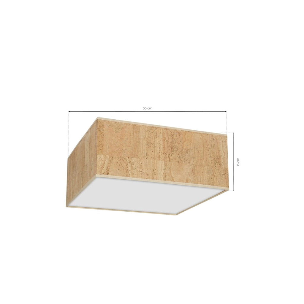 Plafoniera quadrata Milagro CORK 3xE27 sughero 50cm