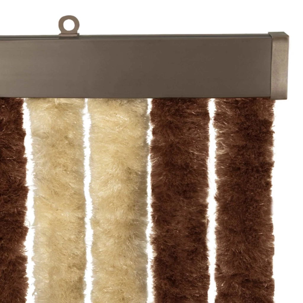Tenda per insetti in chenille Marrone e Beige 100 x 220 cm 42034450