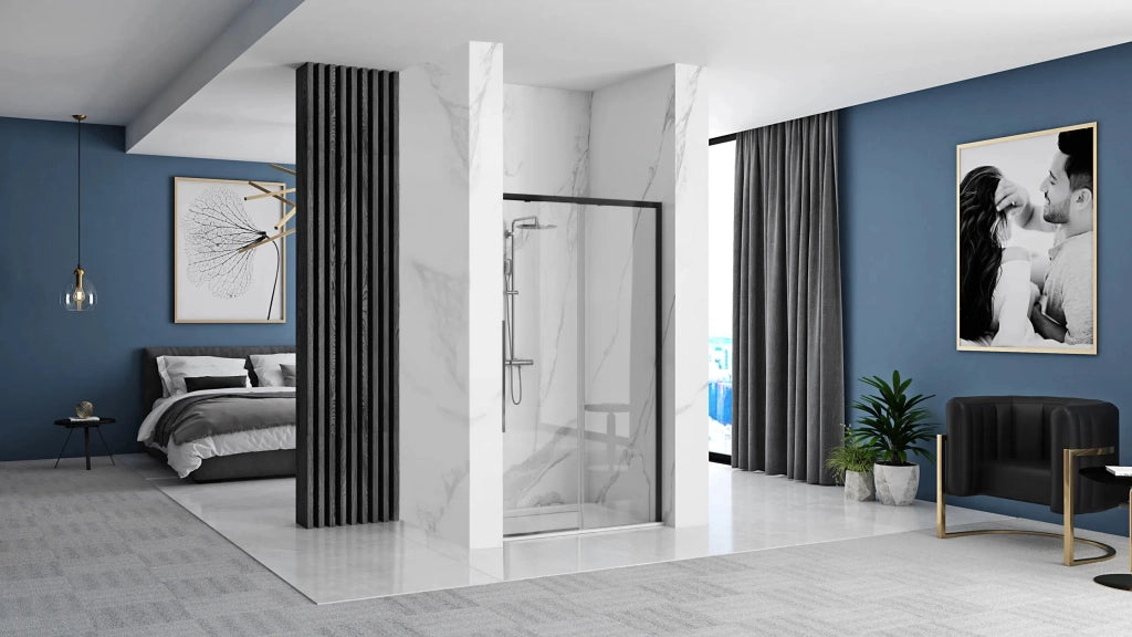 Porta Doccia Solar Black Mat 90
