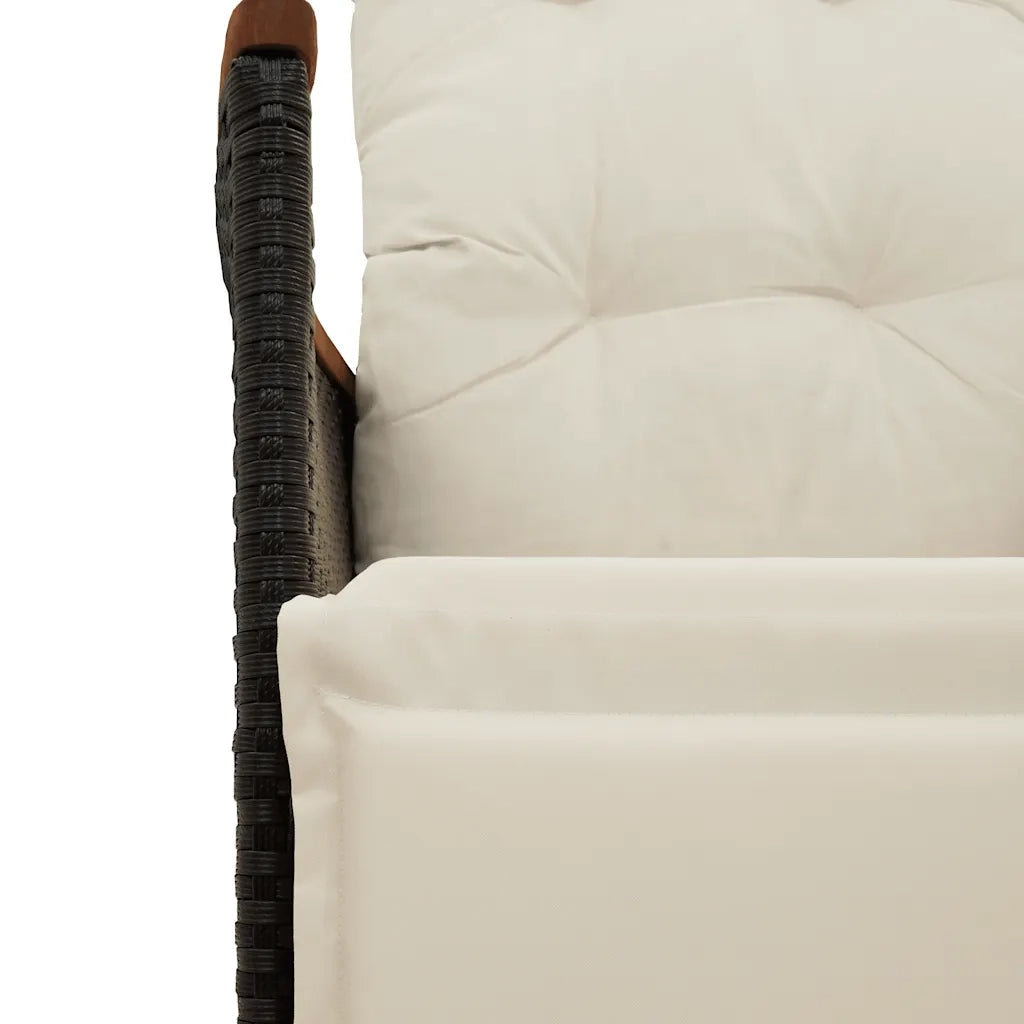 Set Bistrò da Giardino 5 pz con Cuscini in Polyrattan Nero 3276961