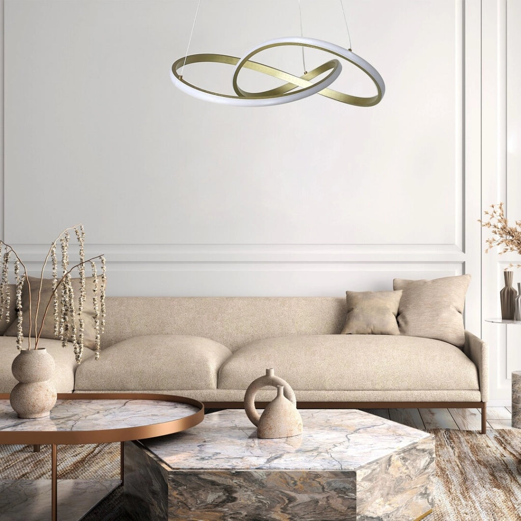 Lampada a sospensione LED 36W Rabalux Castiel oro Ø56cm