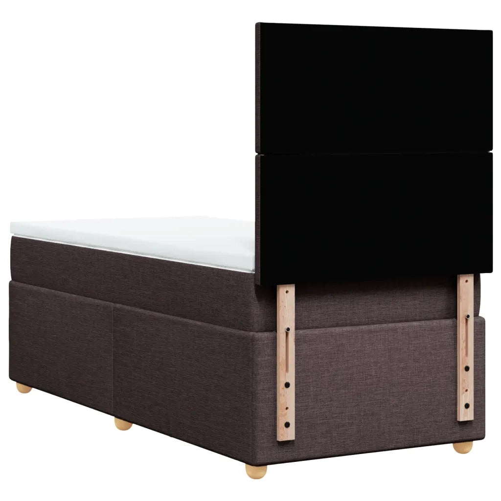 Giroletto a Molle con Materasso Marrone Scuro 90x200 cm Tessuto 3291159