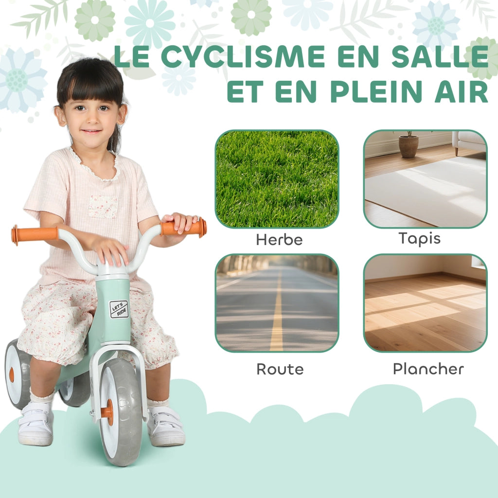 Bicicletta senza pedali per bambini 1-3 anni ¨C Xylo ¨C Verde 69x40x49cm