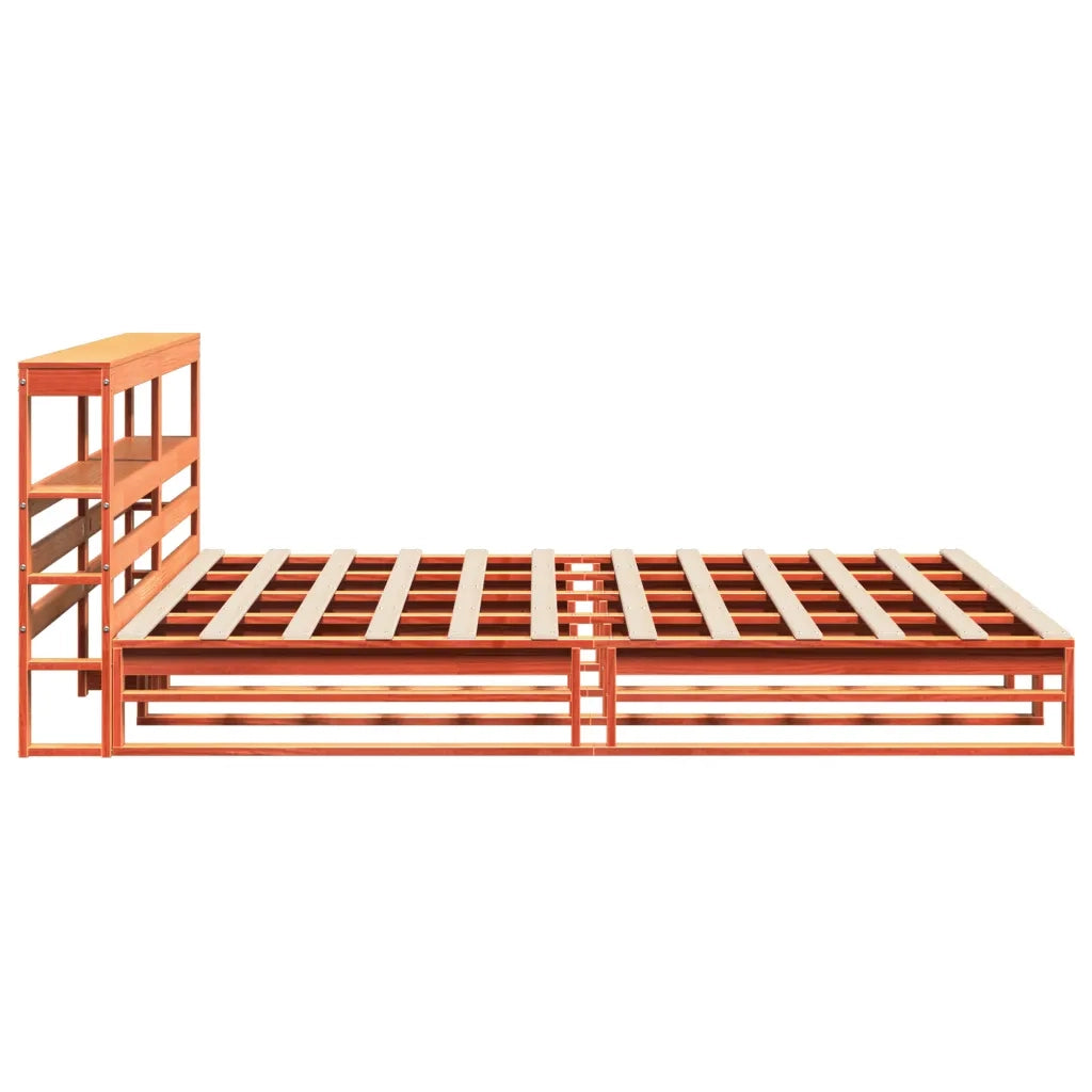 Giroletto con Testiera Marrone Cera 200x200 cm Massello Pino 3306509