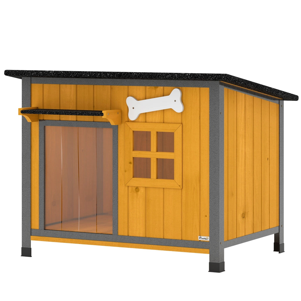 Cuccia per Cani da Esterno in Legno e Acciaio ¨C Minimal ¨C Giallo