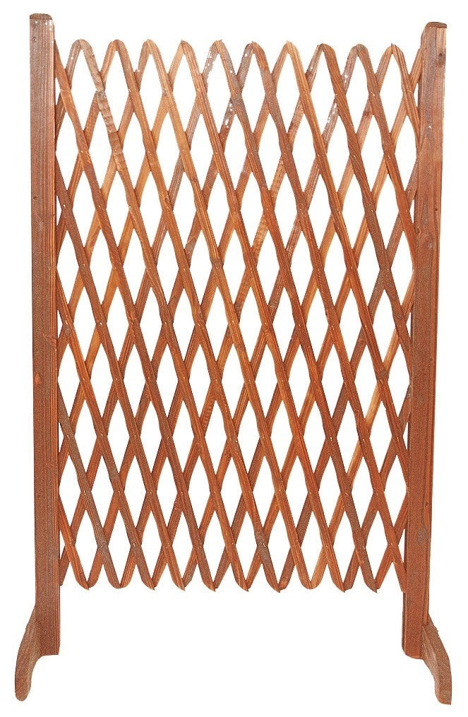 STECCATO ESTENSIBILE 2PZ GRIGLIATO TRALICCIO IN LEGNO CM.140X120H