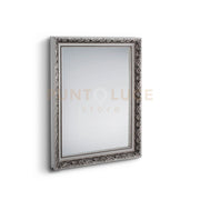 TANJA SPECCHIO DA PARETE CON CORNICE LAVORATA CON GANCI X INSTALLAZIONE ORIZZONTALE E VERTICALE ARGENTO 55X70CM