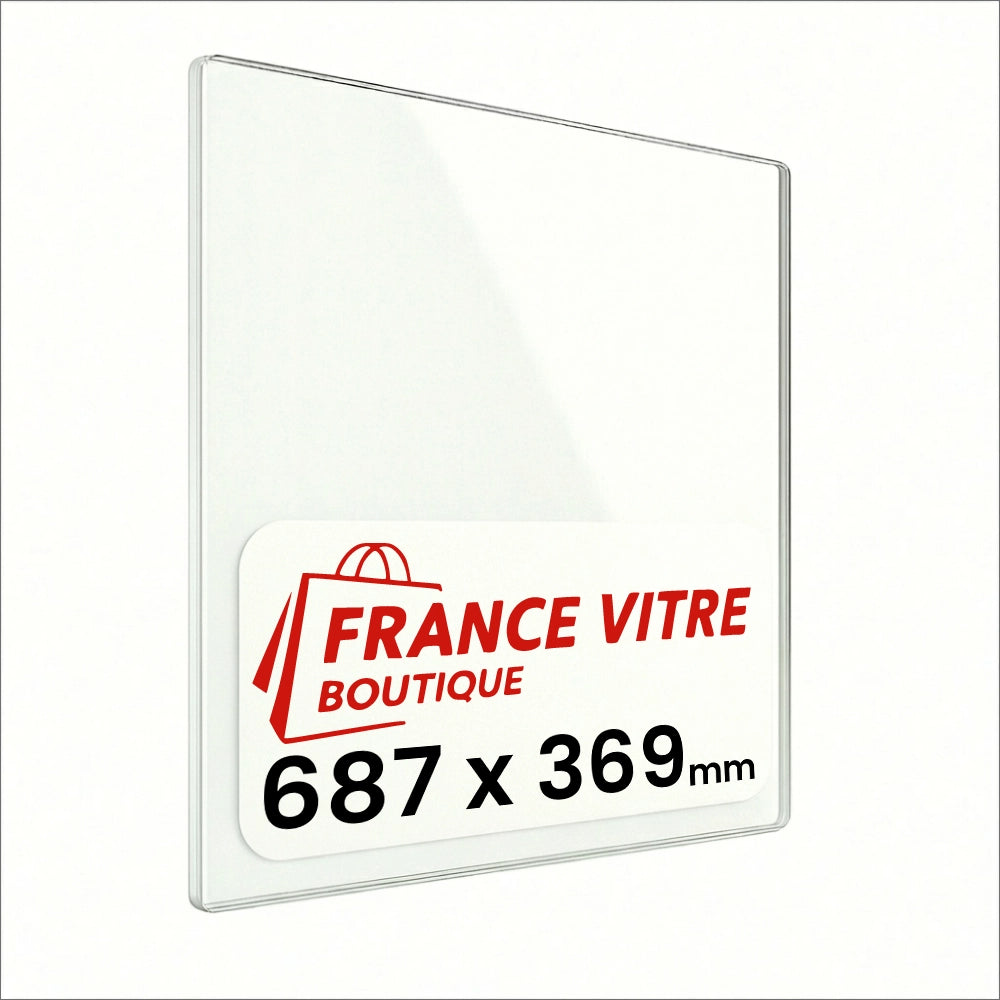 687 x 369 x 4 mm - Vetro per stufa a legna - vetro camino di ricambio - vetro per caminetto resistente al fuoco - France Vitre