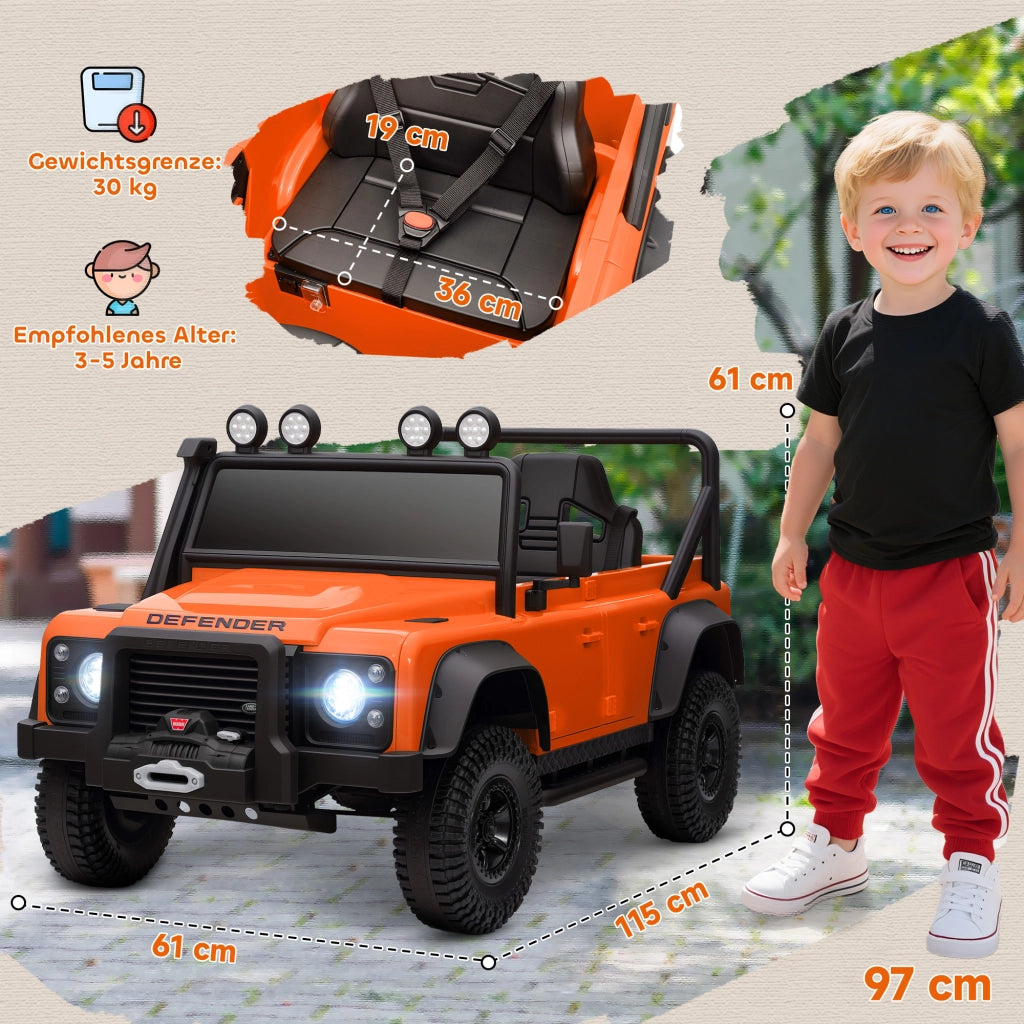 Auto elettrica per bambini ¨C Minimal ¨C 12V, telecomando, luci LED, arancione