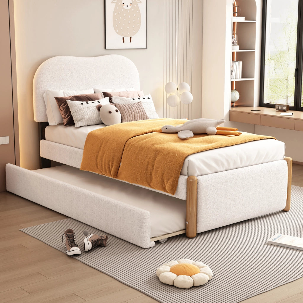 letto imbottito plush bianco 90 x 200 cm