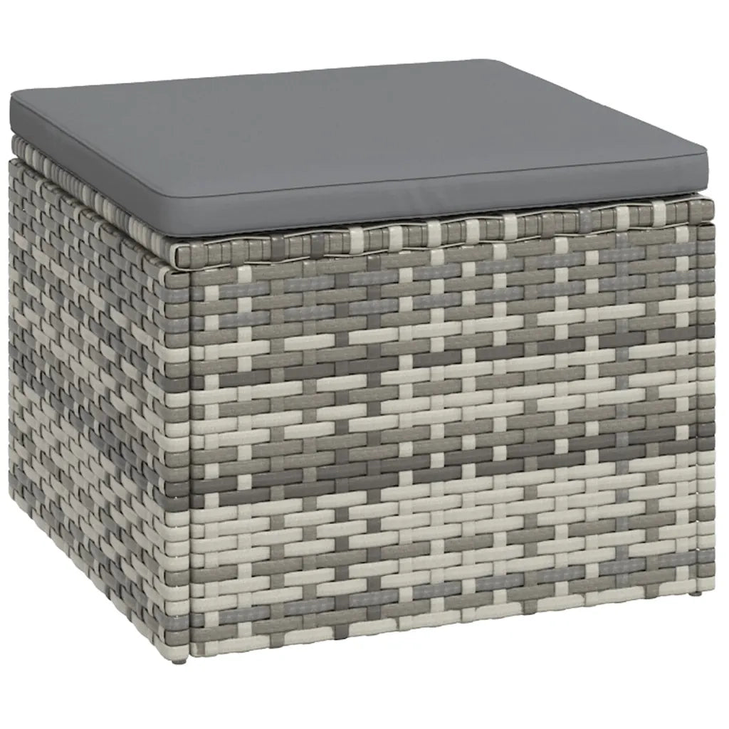 Set Divani da Giardino 3 pz con Cuscini in Polyrattan Grigio 362331