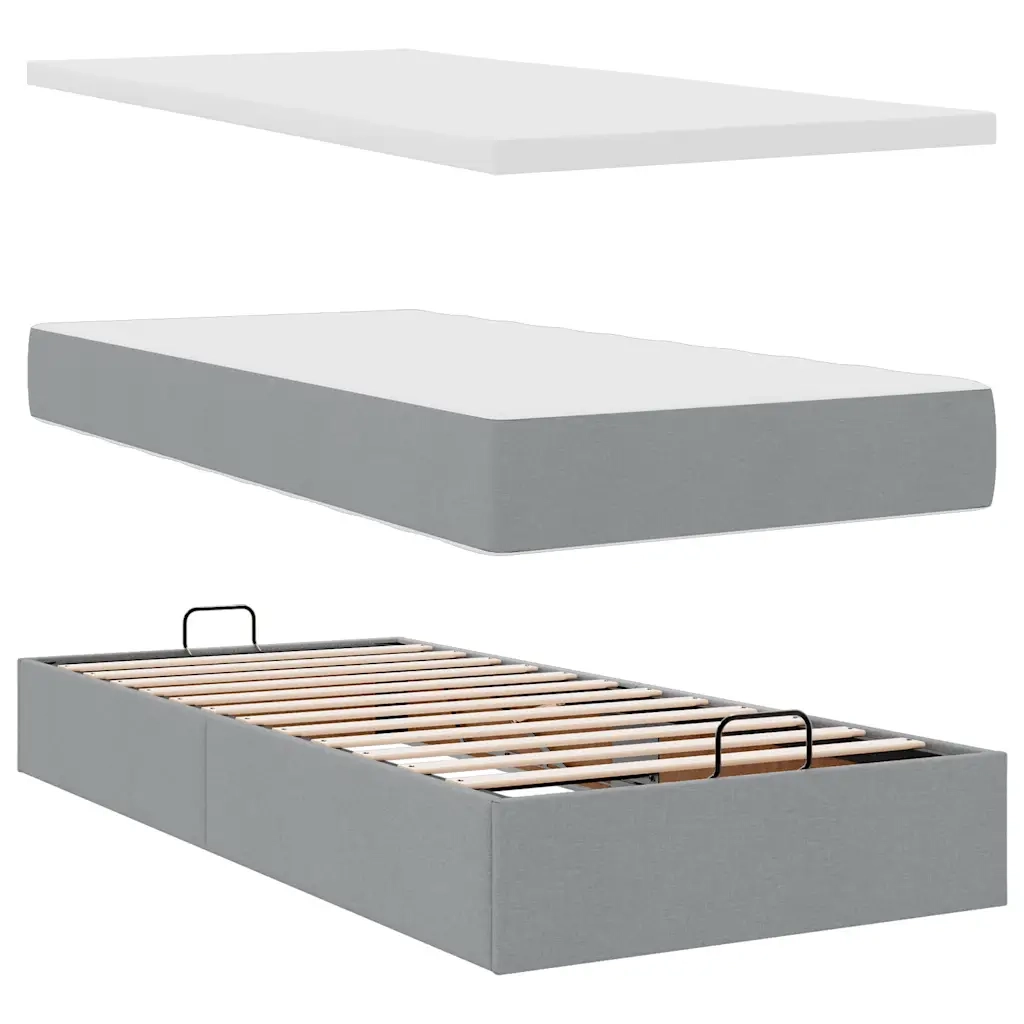 Struttura Letto Pouf con Materassi 180x200 cm in Tessuto 3312843