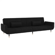 Divano letto | Sof¨¤ letto | Letto singolo a 2 Posti con 2 Cuscini Nero in Velluto