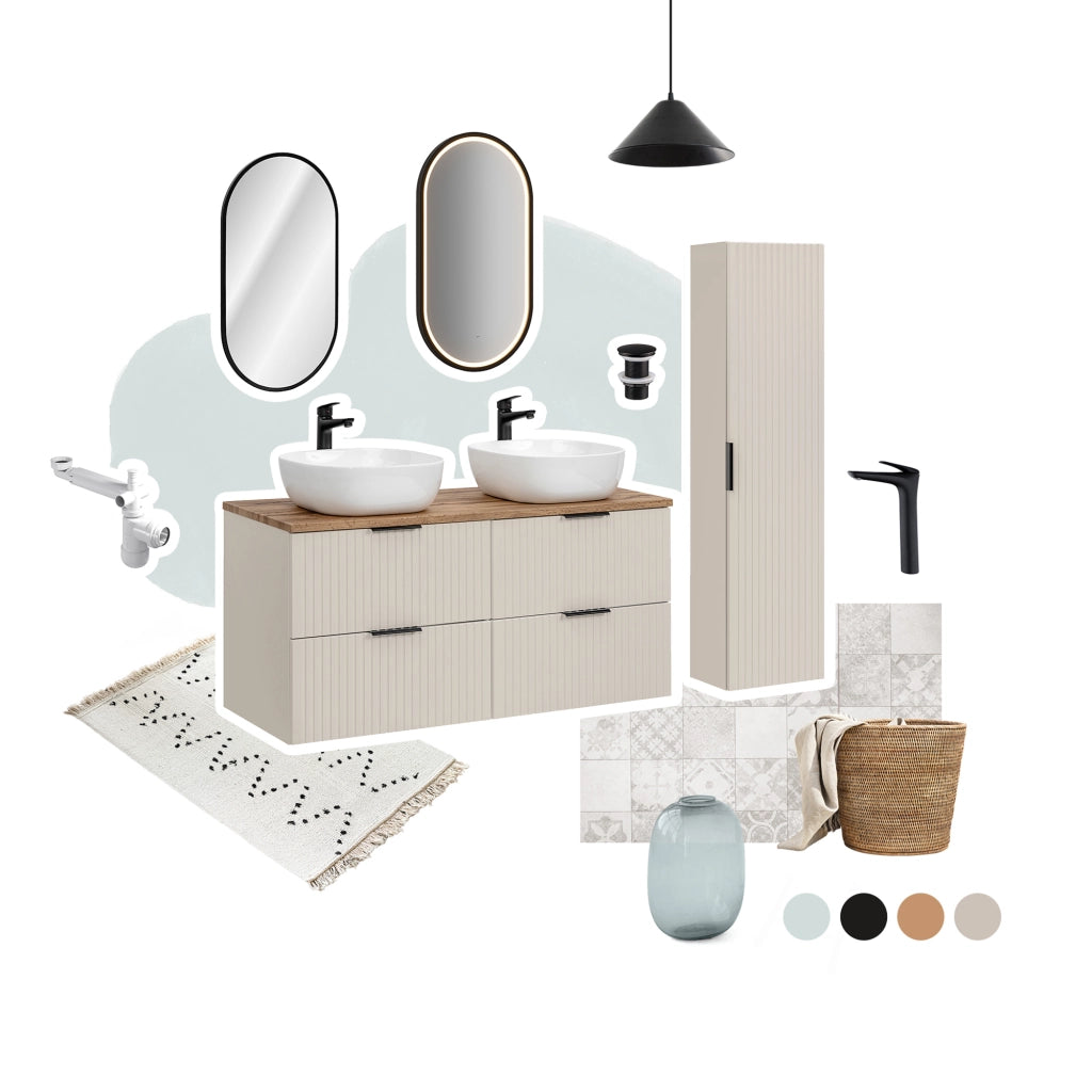 Set mobili bagno 120 cm con piano Adel Cashmere 120 cm