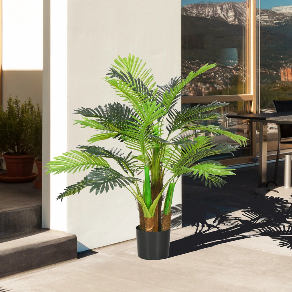 Palma Artificiale 1m ¨C Xylo ¨C Decorazione Realistica con Vaso Marrone Verde