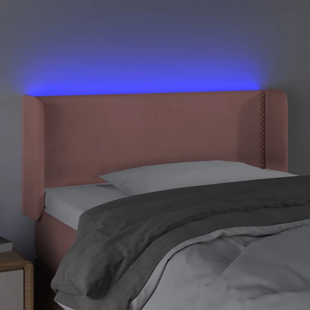 Testiera a LED Rosa 103x16x78/88 cm in Velluto 3123143