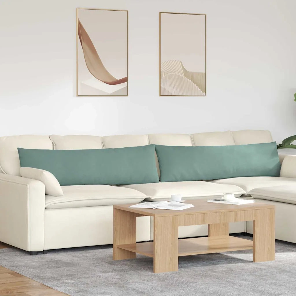 Cuscini da Divano 2 pz-Set di 2 Cuscini per Sofa Verde Mare 145 x 40 cm Tessuto in Cords