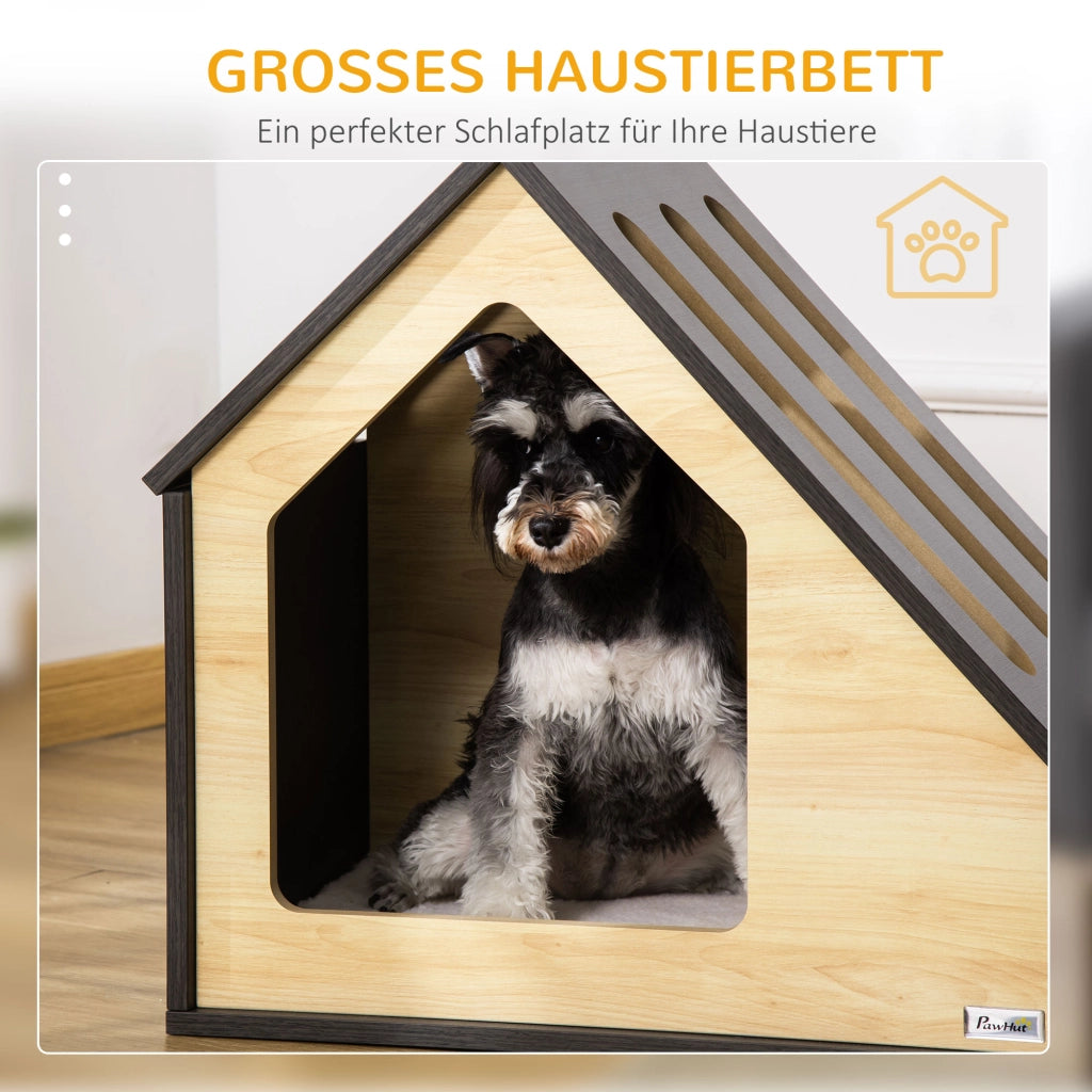 Casetta per Cani Interna con Cuscino ¨C Minimal ¨C Marrone 60x40x59