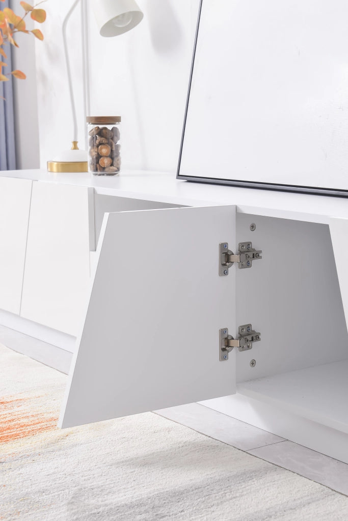 Cassettiera per TV bianca in MDF lunghezza 170 cm