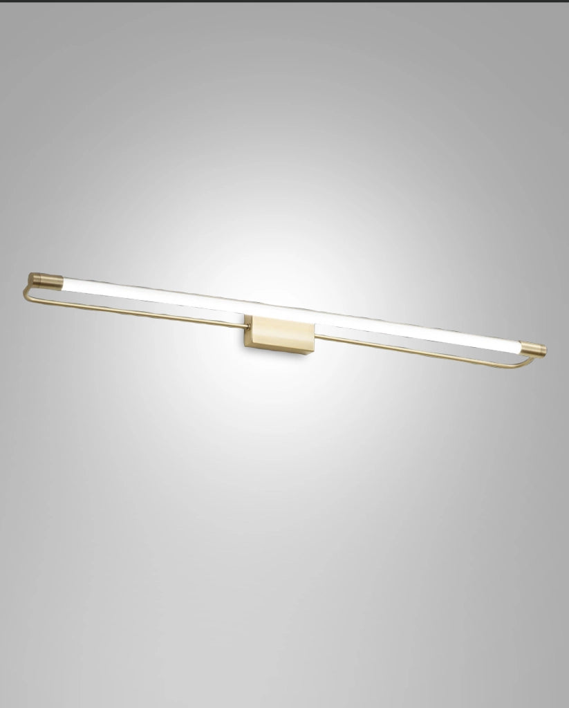 Lampada da Parete Rapallo LED 20W 2240lm 3000K Ottone Satinato, Struttura in Metallo e Metacrilato, IP44, Classe 1, Dimensioni 80x8x5cm
