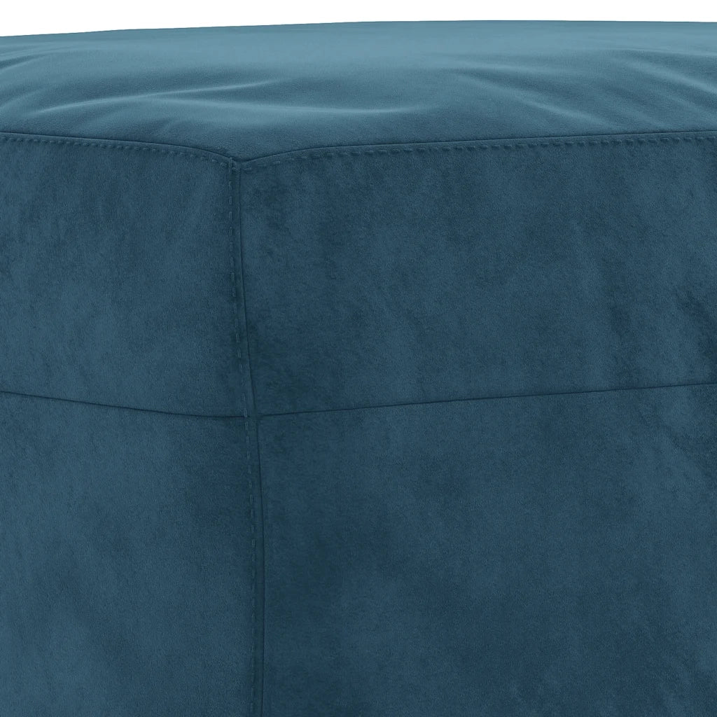 Set di Divani 3 pz con Cuscini Blu in Velluto