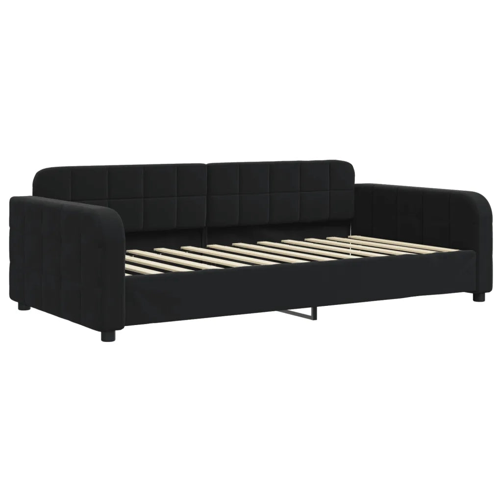 Divano letto | Sof¨¤ letto | Letto singolo Estraibile Nero 90x200 cm in Velluto