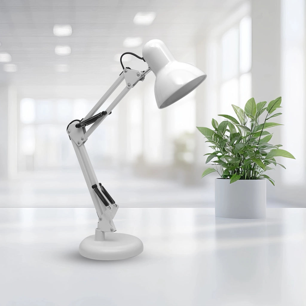 Lampada da scrivania regolabile bianca E27 60W NEXA