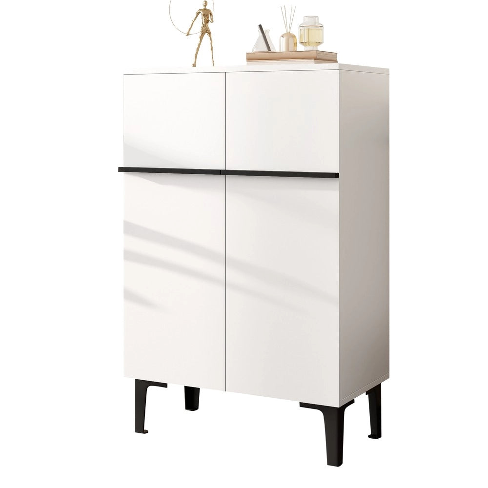 Scarpiera con Ante e Ripiani Regolabili ¨C MINIMAL ¨C Bianco, 95x60x34,5 cm