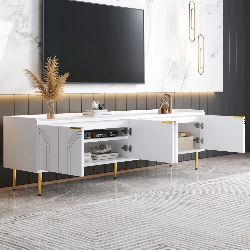 Cassettiera TV bianca in MDF lunghezza 170 cm