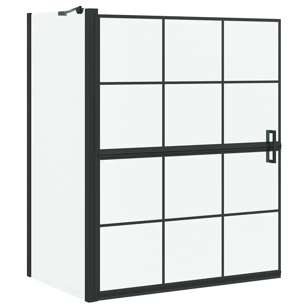 Schermo per Bagno e Doccia Nero e trasparente 116 x 68 x 128 cm