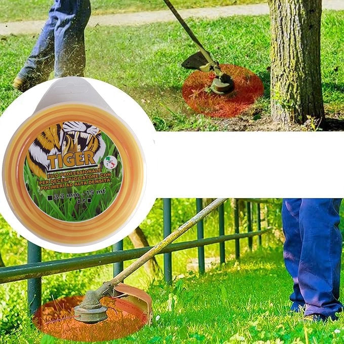 FILO PER DECESPUGLIATORE PROFESSIONALE QUADRO 'TIGER' mm 3,0x15 mt - MADE IN ITALY