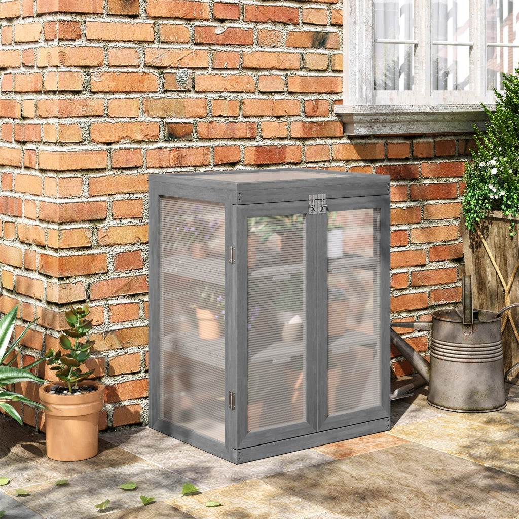 Serra da giardino ¨C Xylo ¨C legno e policarbonato trasparente 58x44x78 cm