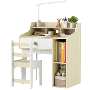 Scrivania per Bambini con Scaffale e Cassetto ¨C Minimal ¨C Bianco e Legno