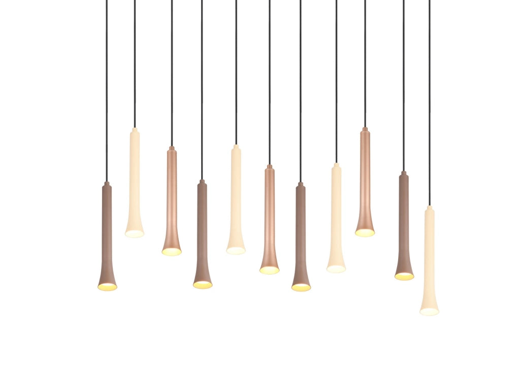 Lampada a sospensione LED Trio Fiato bronzo/nero dimmer