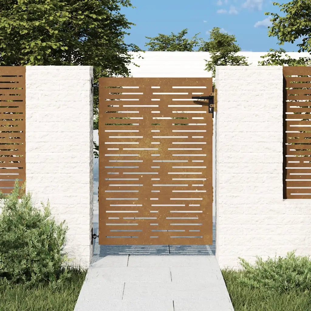 Cancello da giardino 85x125 cm in acciaio Corten design quadrato CFW7678595