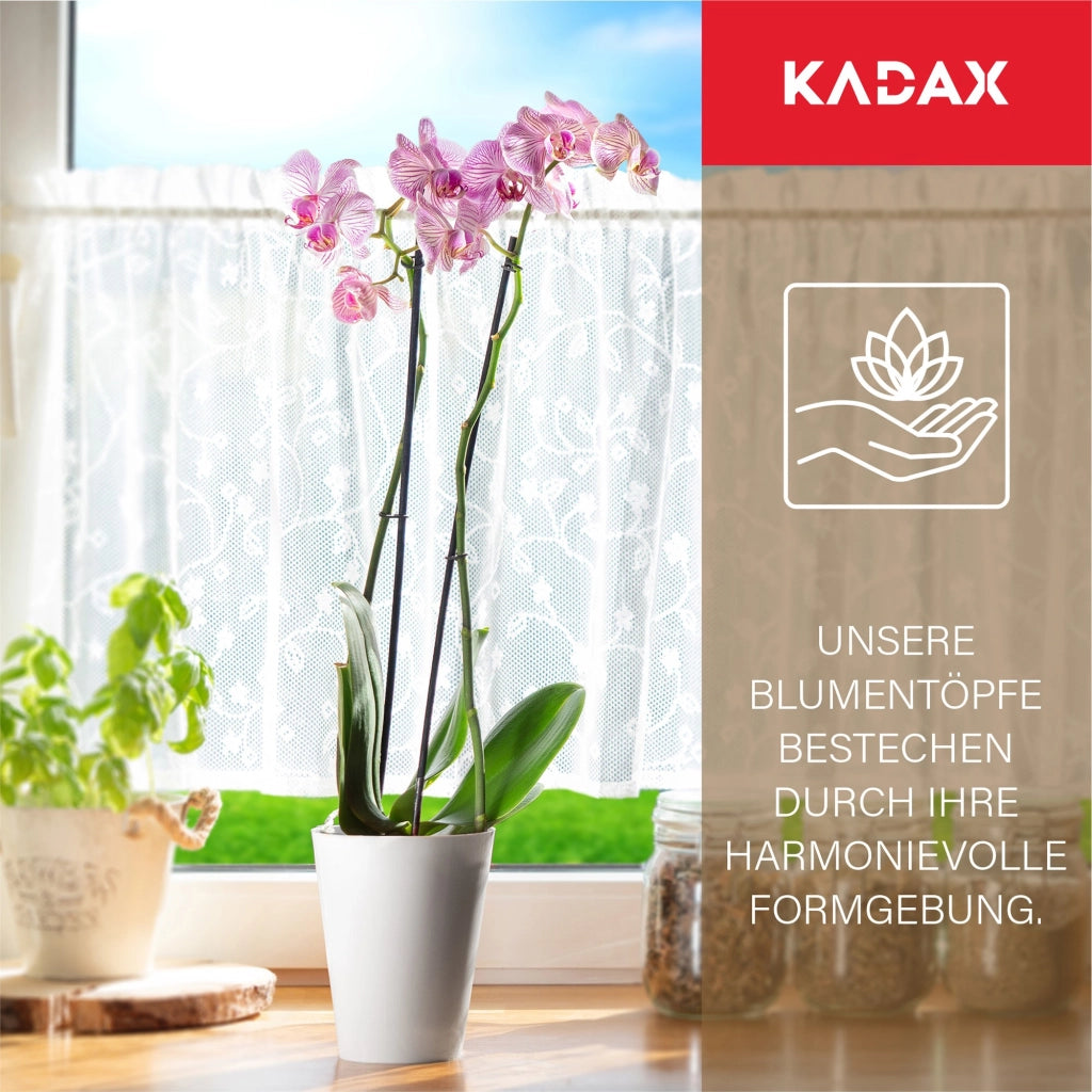Vaso da fiori KADAX per orchidee, in plastica bianca, 13 cm.