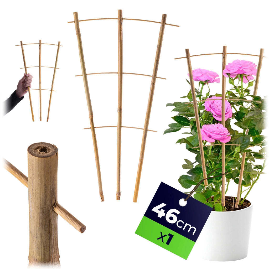 Scala di supporto per piante KADAX in bambù, 46 cm, triplo supporto per fiori
