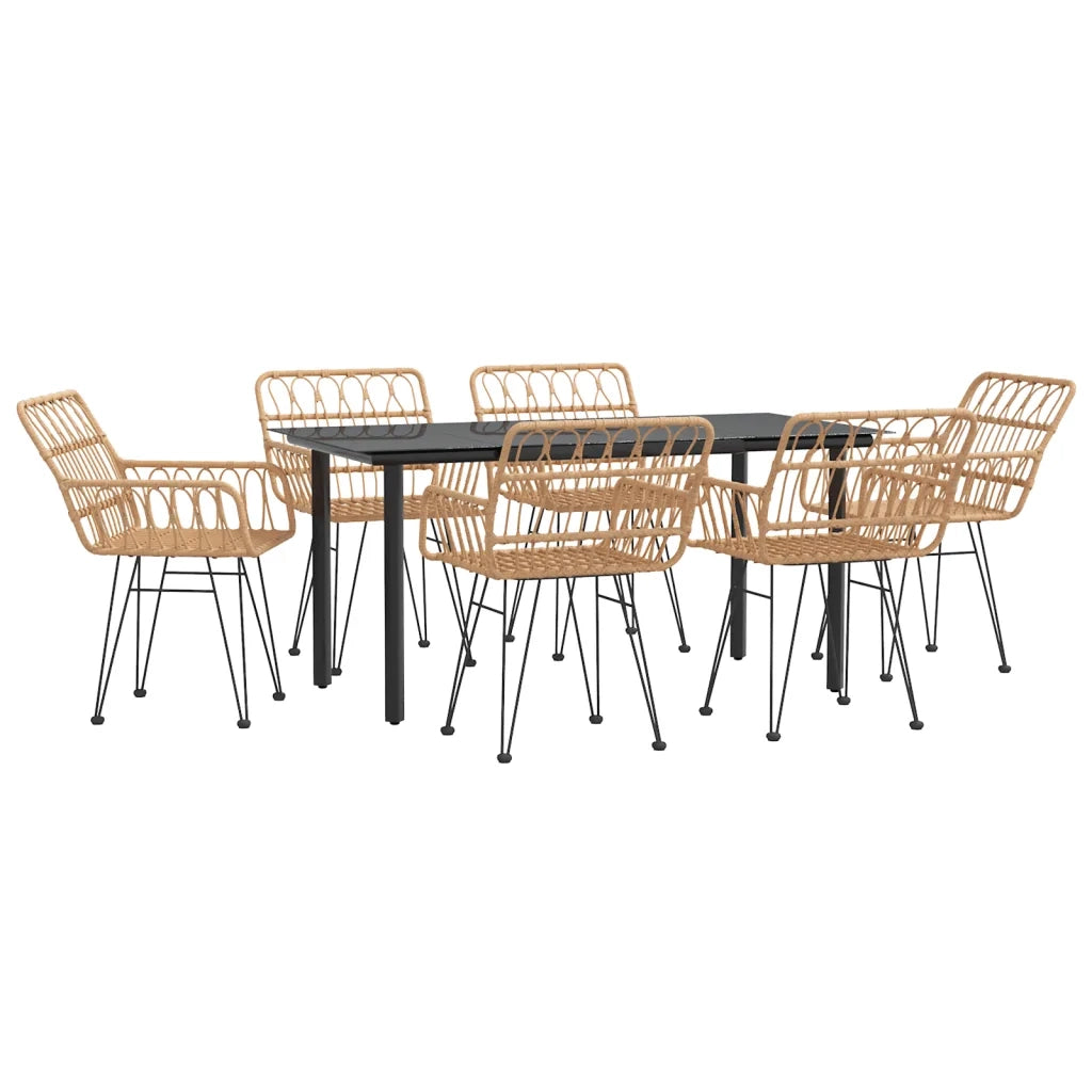 Set da Pranzo da Giardino 7 pz in Polyrattan 3157863
