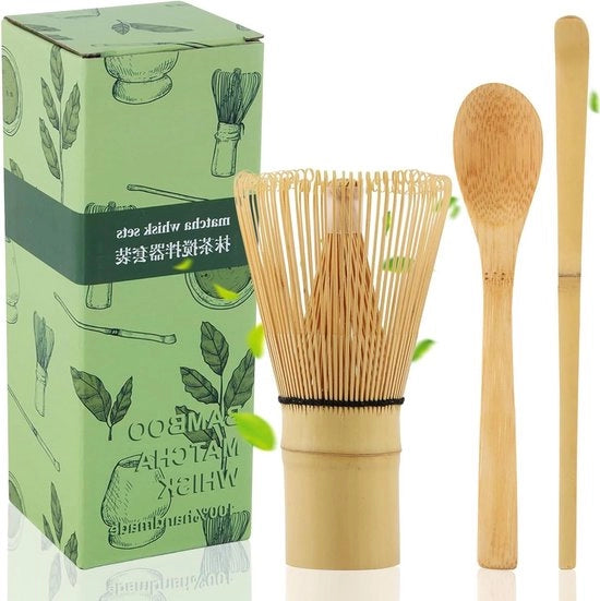 Set di Matcha completo con spazzola e cucchiaio di bambù per cerimonia del tè con amici e famiglia