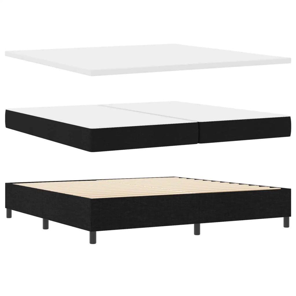 Letto a molle con materasso Nero 200 x 200 cm Tessuto 3339415