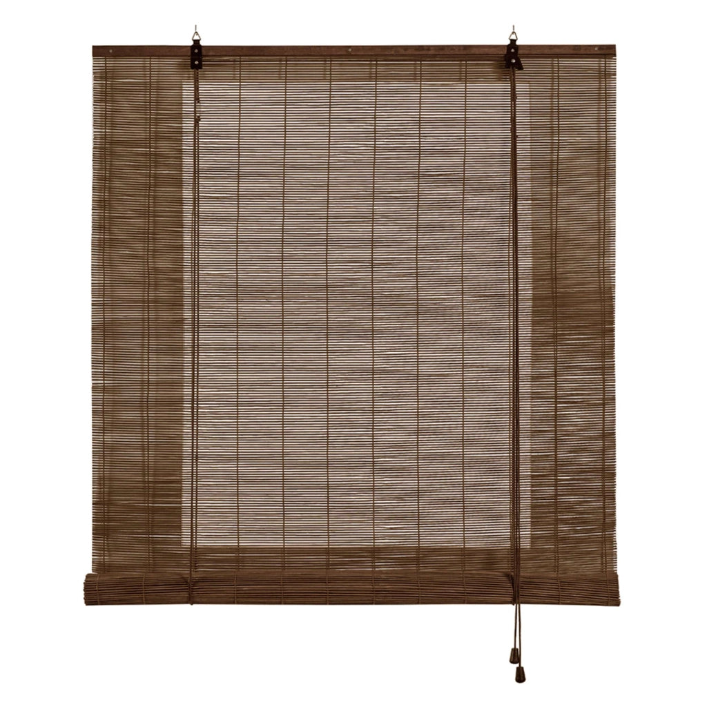 Tenda a rullo oscurante in bamboo naturale Marrone scuro 90x175 cm