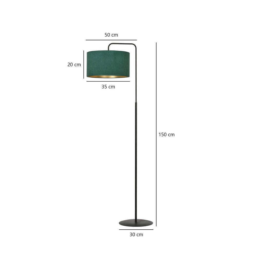 Lampada da terra Emibig Hilde verde nero oro E27 150 cm