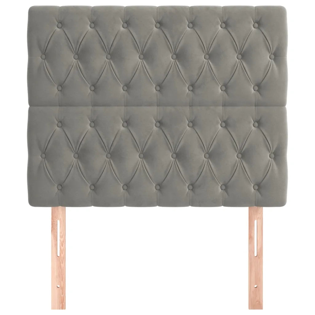 Testiera-Testata Decorativa Grigio Chiaro 90x7x118/128 cm Velluto