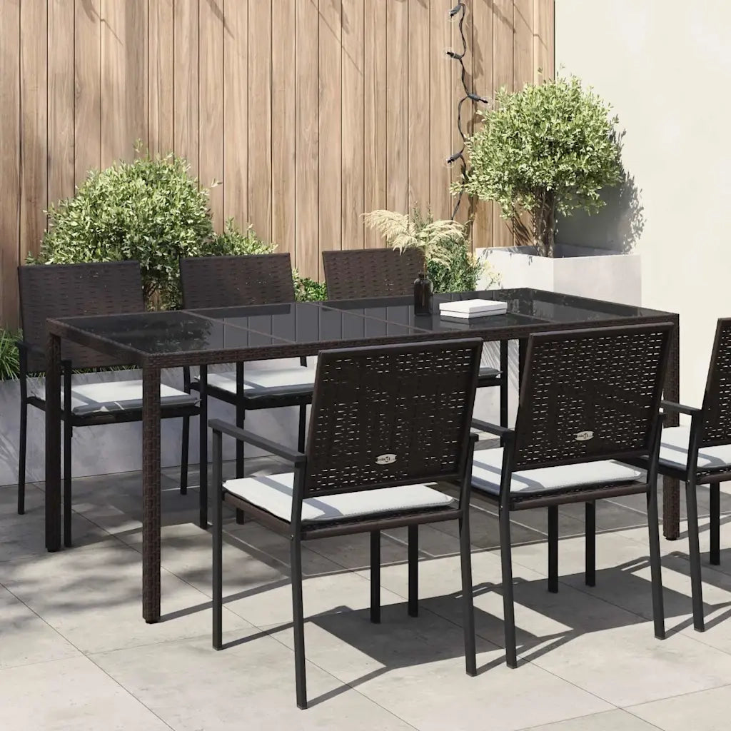 Tavolo da Giardino Marrone 190 x 90 x 75 cm polyrattan 362546