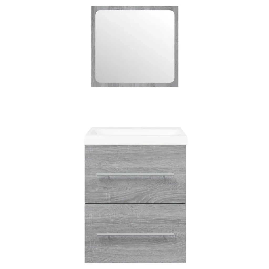 Mobile Bagno e Lavabo | Armadio Lavabo Integrato Grigio Sonoma Legno Multistrato